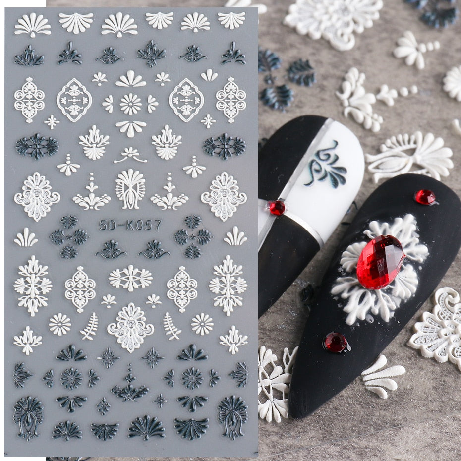 5D Nail Stickers Flowers