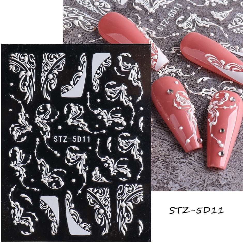 5D Nail Stickers Flowers