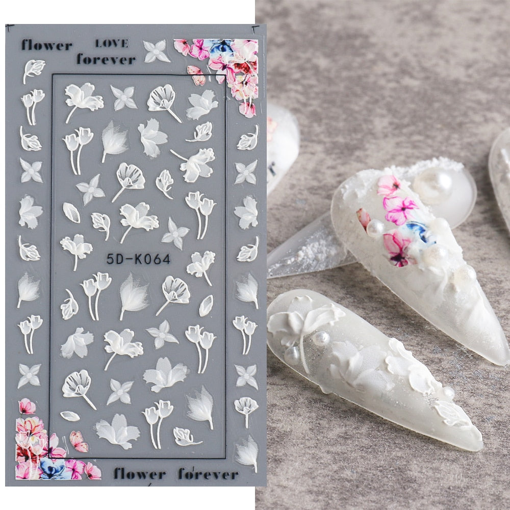 5D Nail Stickers Flowers