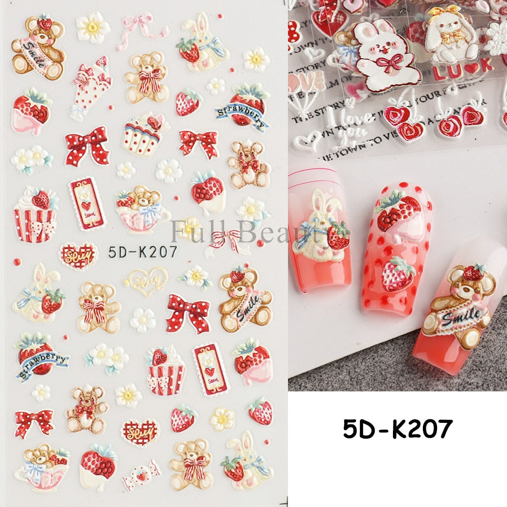 5D Nail Stickers Flowers