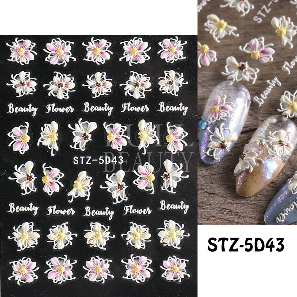 5D Nail Stickers Flowers