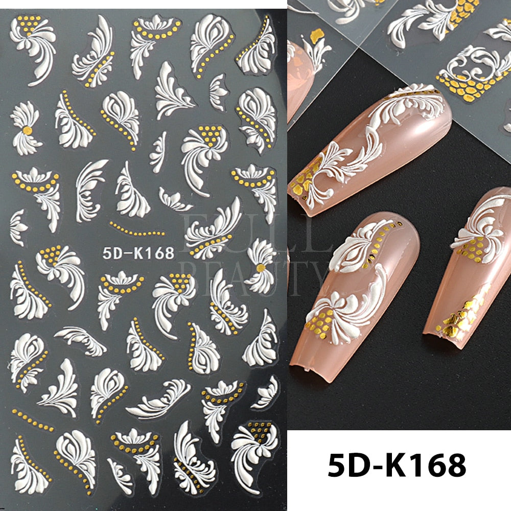 5D Nail Stickers Flowers