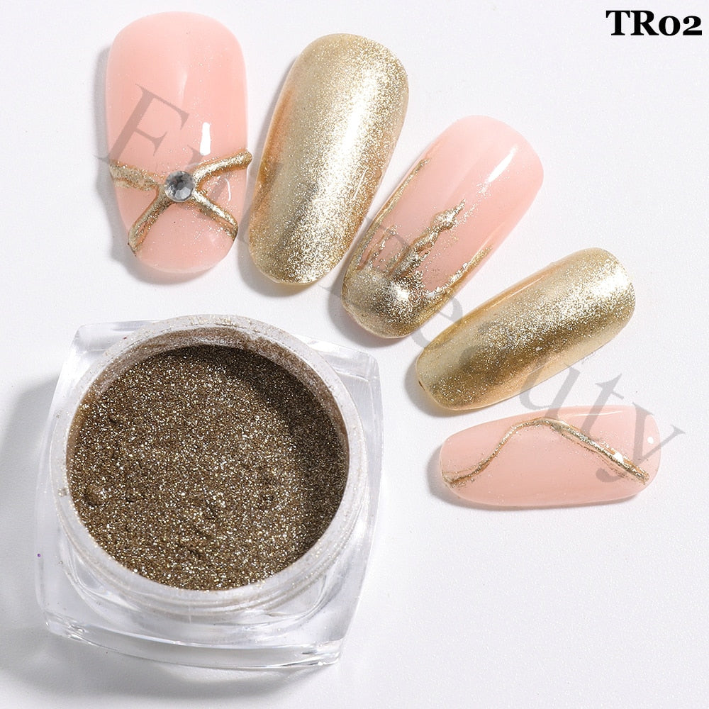 White Chrome Pearl Nail Powder