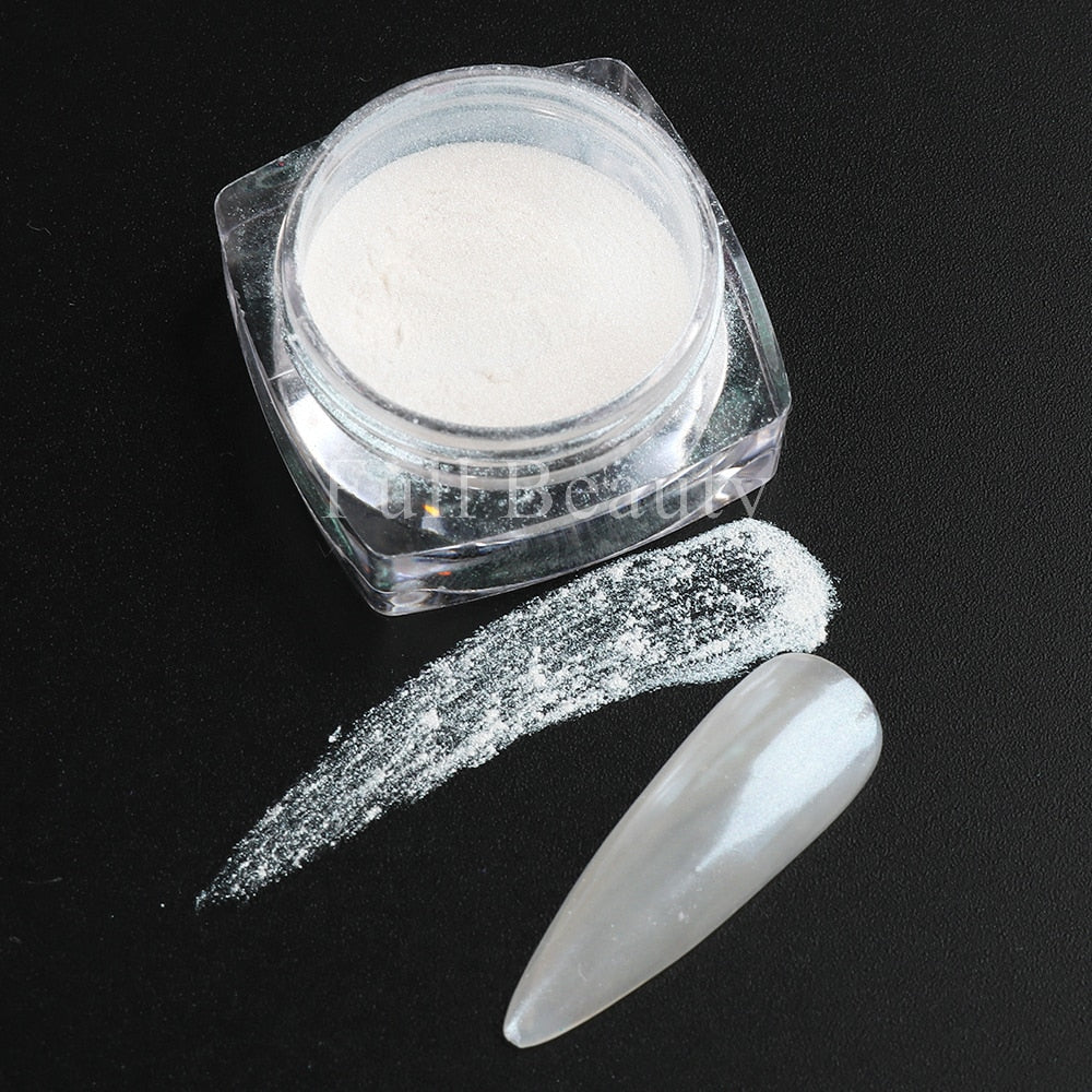 White Chrome Pearl Nail Powder