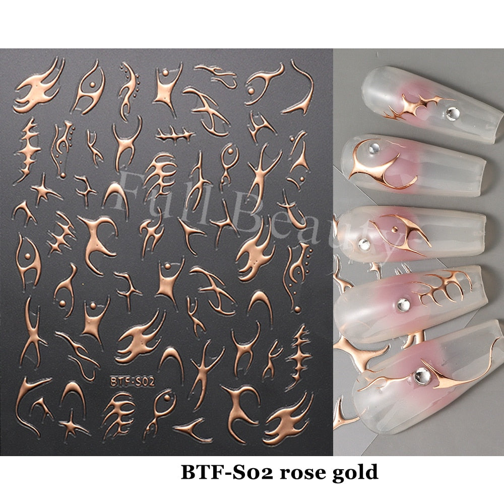 5D Nail Stickers Flowers