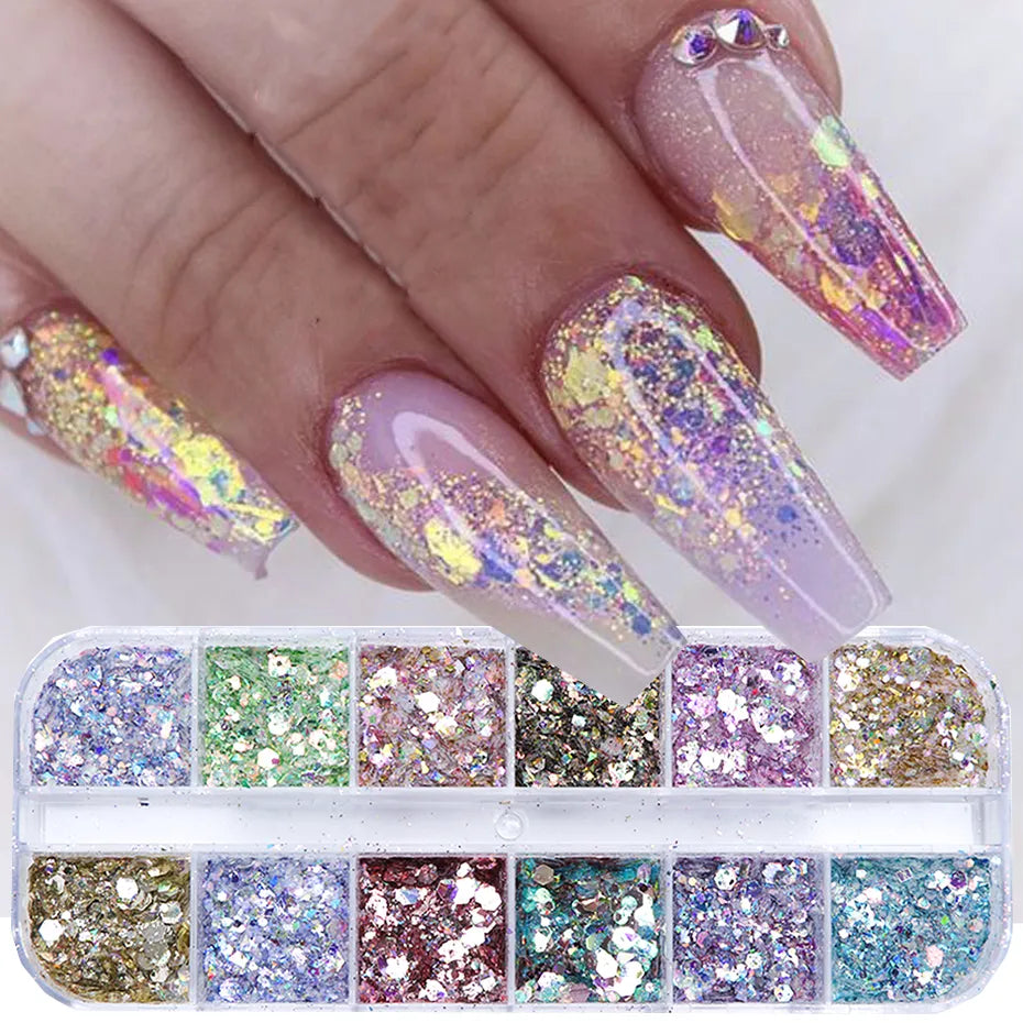 Flakes Nail Art Powder Gel Polish Manicure Accessories