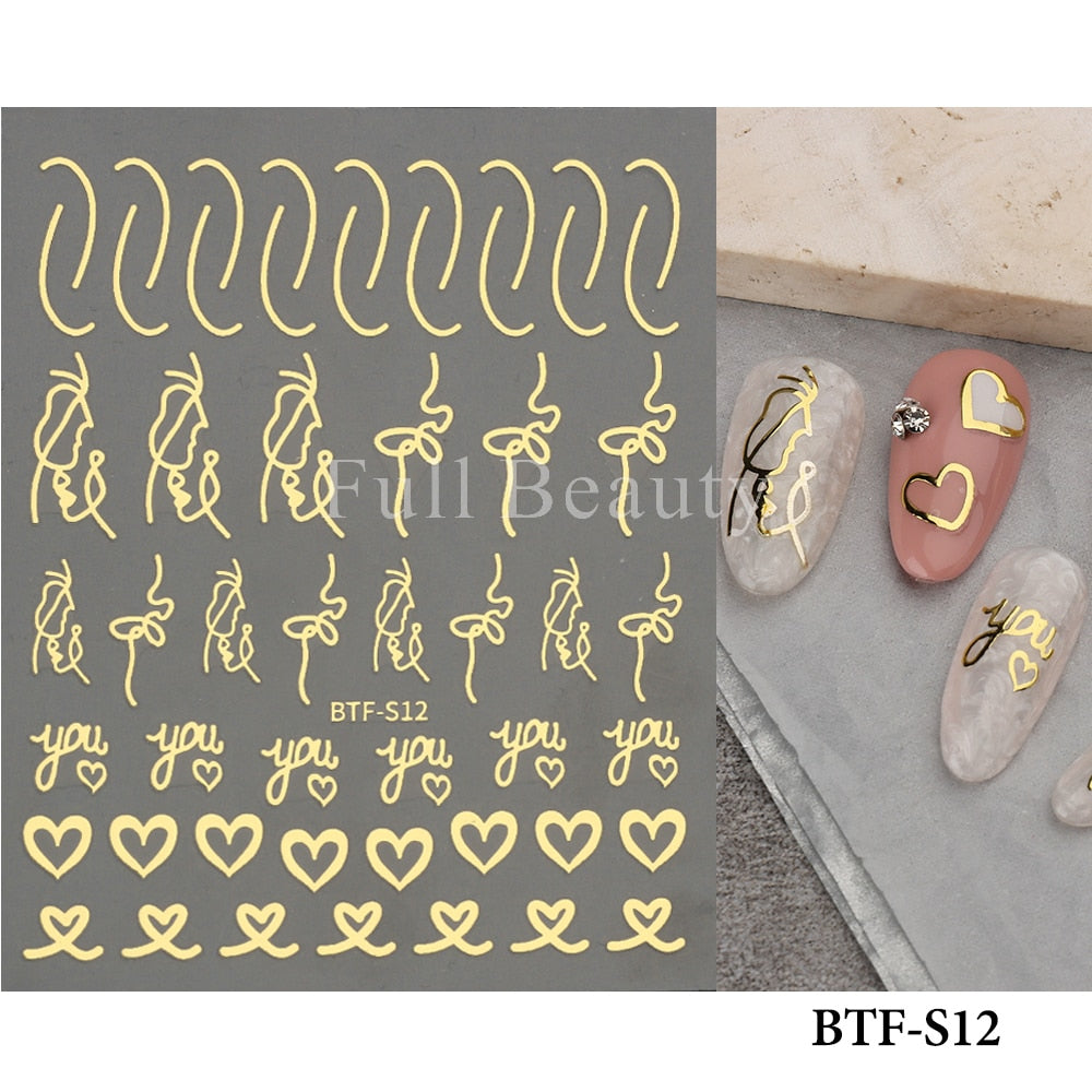 5D Nail Stickers Flowers