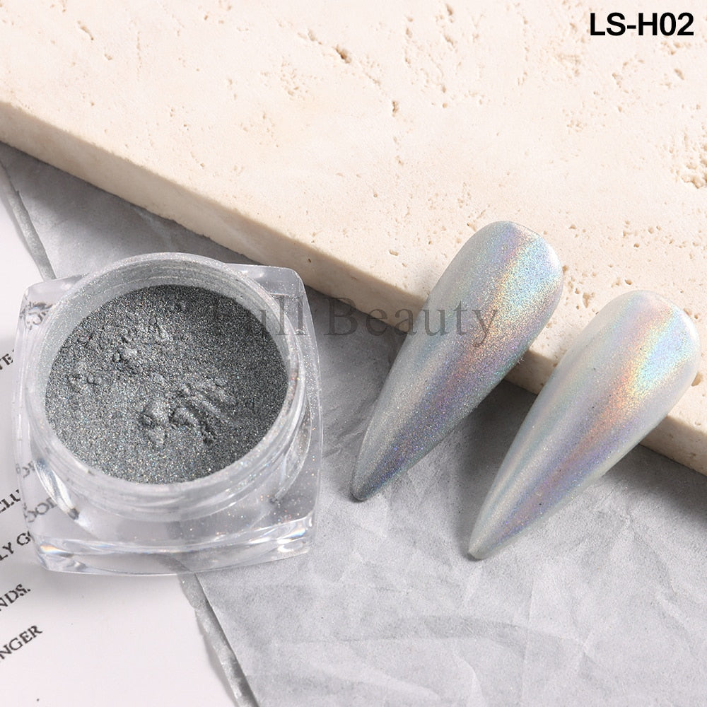 White Chrome Pearl Nail Powder