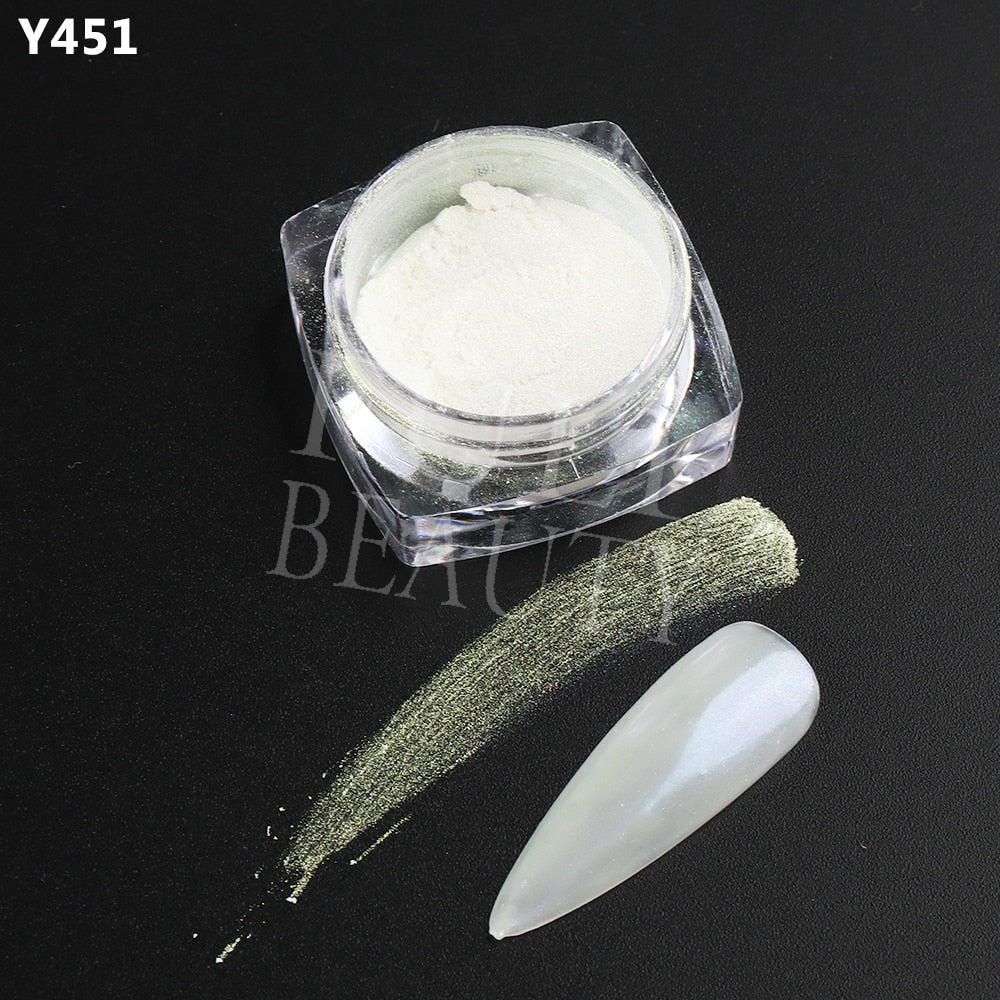 White Chrome Pearl Nail Powder