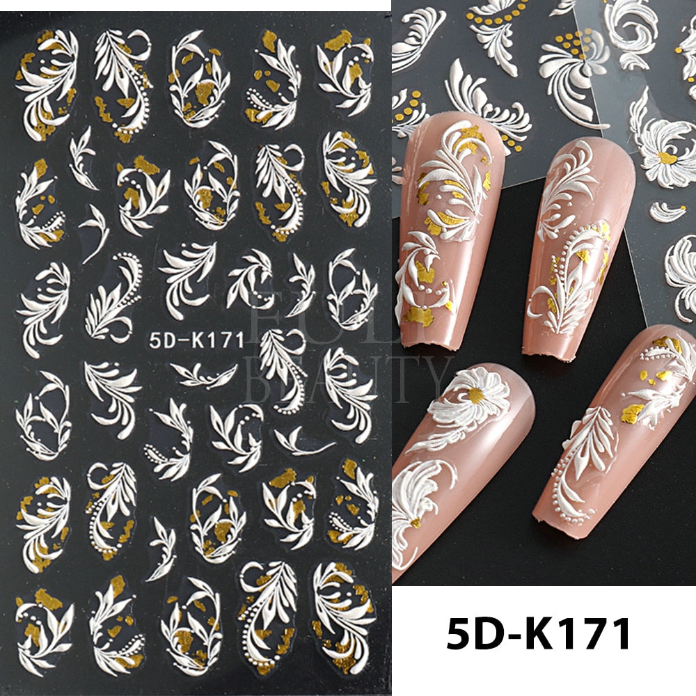 5D Nail Stickers Flowers
