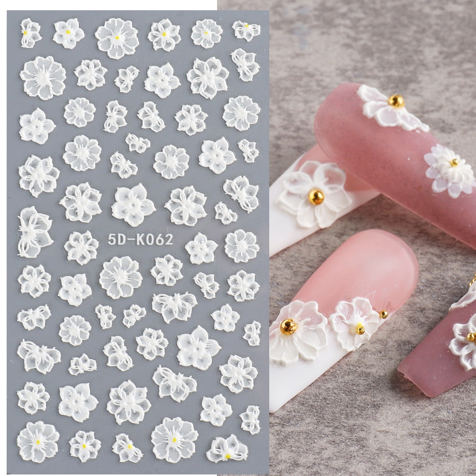 5D Nail Stickers Flowers
