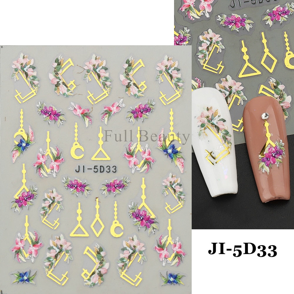 5D Nail Stickers Flowers