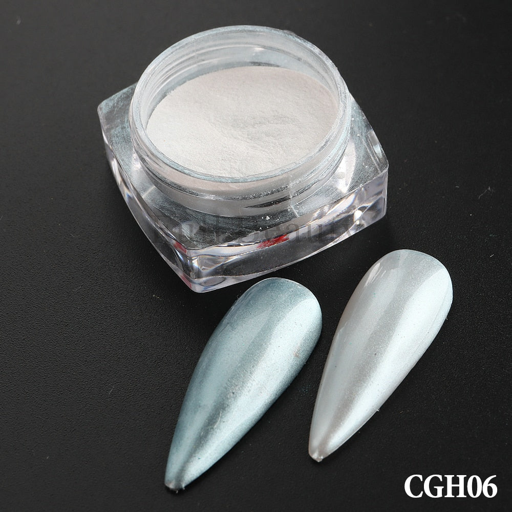 White Chrome Pearl Nail Powder