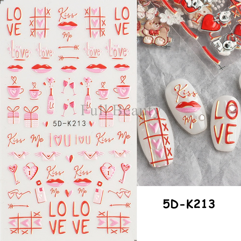 5D Nail Stickers Flowers